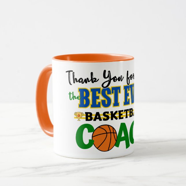 Taza Gracias entrenador de baloncesto (Anverso izquierdo)