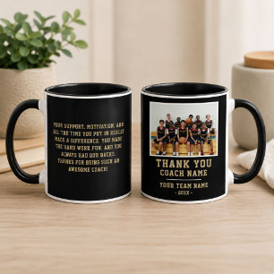Taza Gracias Entrenador Foto del Nombre del Equipo