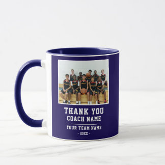 Taza Gracias Entrenador Foto Nombre del Equipo