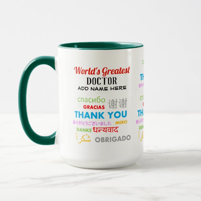Taza Gracias MÉDICA - los mejores idiomas de diff del m (Izquierda)