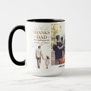 Taza Gracias Papá - Nunca Caminé Solo   Combo de 15 oz