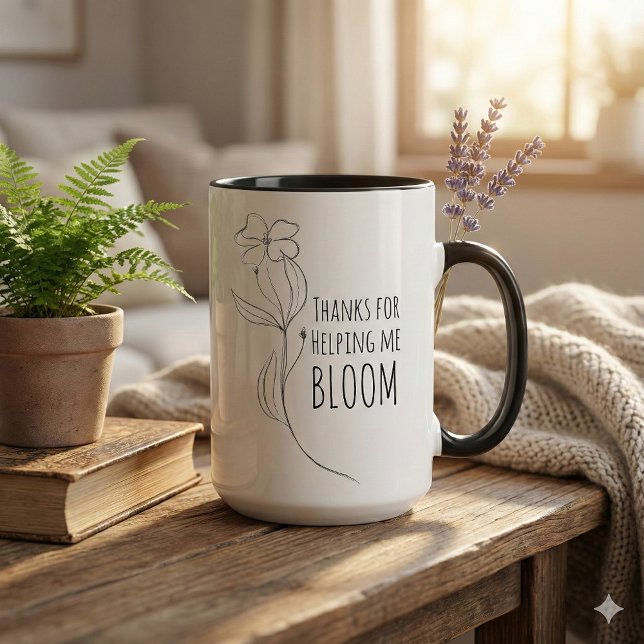Taza Gracias Por Ayudarme A Bloom Mug (Thank someone special with this, "Thanks for helping me bloom" mug! )