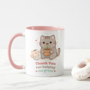 Taza Gracias por ayudarme a crecer Gato lindo Dulce Ros