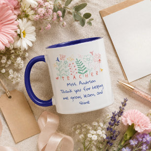 Taza Gracias por Ayudarme a Crecer Profesor Flores Silv