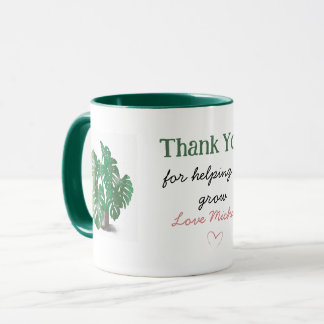 Taza Gracias por ayudarme a cultivar planta de acuarela