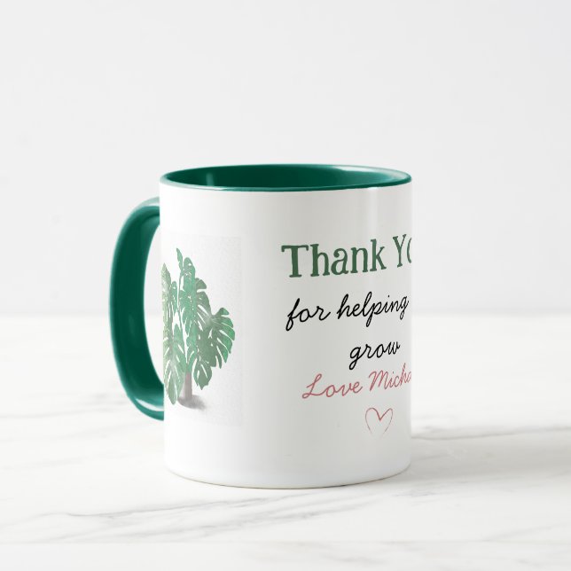 Taza Gracias por ayudarme a cultivar planta de acuarela (Anverso izquierdo)