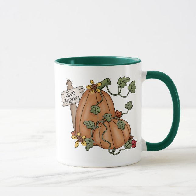 Taza Gracias por las calabazas de Acción de Gracias (Derecha)