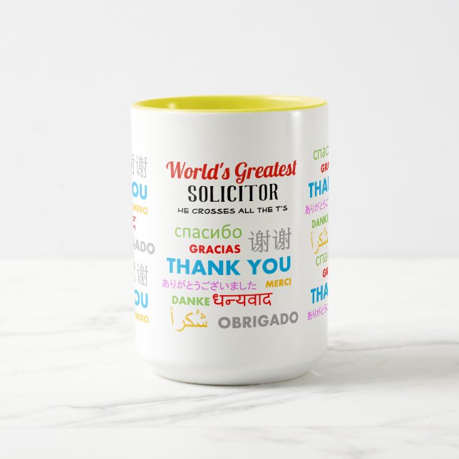 Taza Gracias SOLICITOR - más gracias del mundo, hombre (Centro)