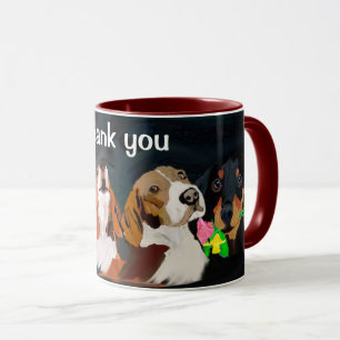 Taza Gracias - una reunión de perros