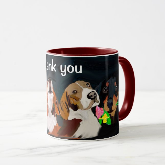 Taza Gracias - una reunión de perros (Anverso derecho)