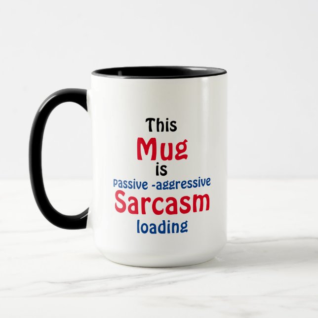 Taza Graciosa Actitud de sarcasmo de texto Minimalista (Izquierda)