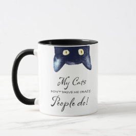 Taza Graciosa dama de gato negro y blanco loco