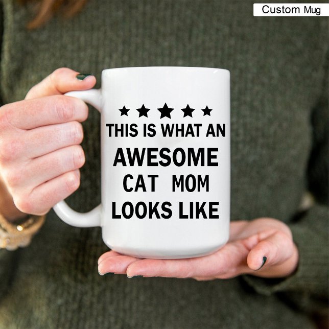 Taza Graciosa e impresionante mamá del gato / café de m (Funny Awesome Cat Mom / Cat Lover Trendy Coffee Mug)