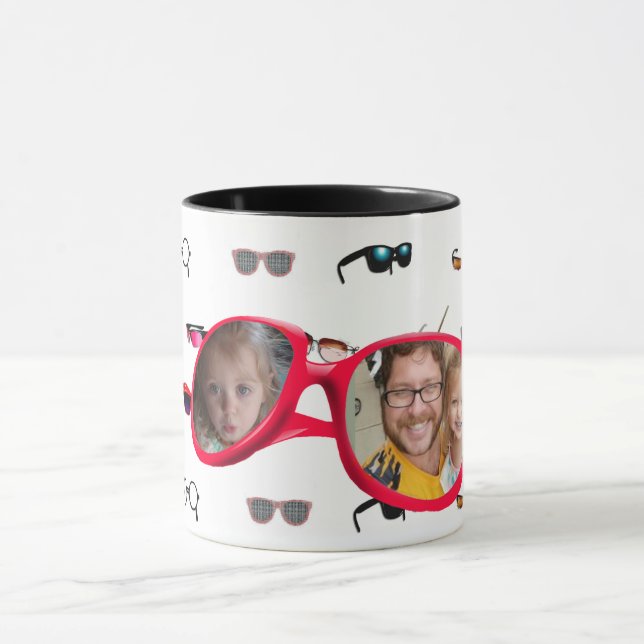 Taza Graciosa foto de gafas de sol café personalizado M (Centro)