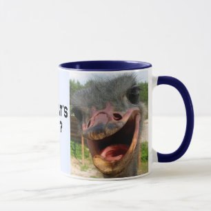 Taza Graciosa foto de pájaro de avestruz