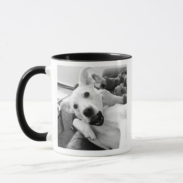 Taza Graciosa foto del perro mejor papá y amigo B & W (Izquierda)