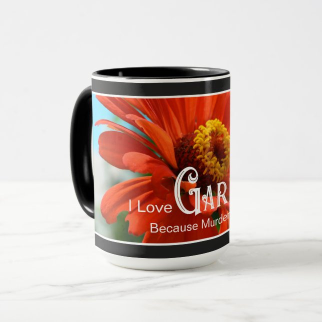 Taza Graciosa jardinería diciendo naranja floral zinnia (Anverso izquierdo)