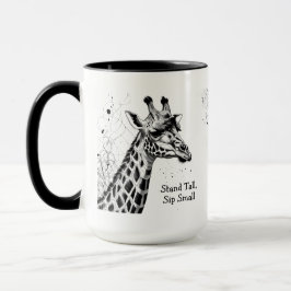 Taza Graciosa jirafa de tinta blanca negra personalizad