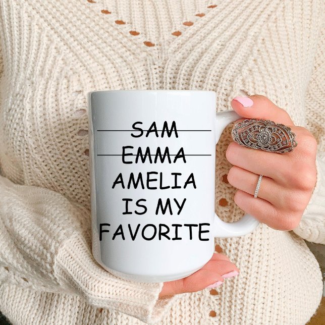 Taza Graciosa Mamá Hijo Favorito / Mamá Café de cumplea (Funny Mom Favorite Child / Mom Birthday Coffee Mug)