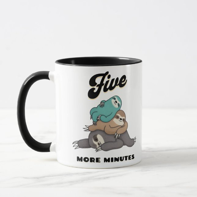 Taza Graciosa Sloth Cinco Minutos Más (Izquierda)
