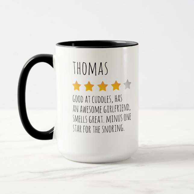 Taza Gracioso 5 estrellas Revisar el nombre personaliza (Izquierda)