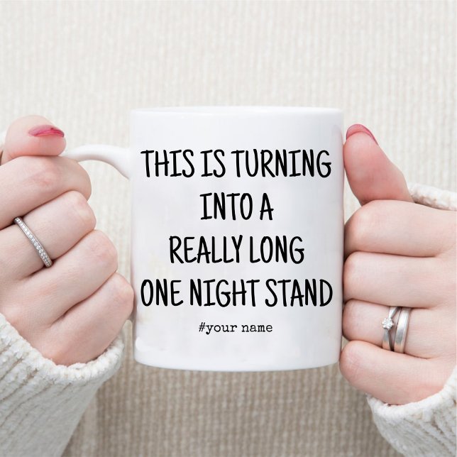 Taza Gracioso aniversario de Stand Aniversario de una N (Funny One Night Stand Anniversary for Him Coffee Mug)