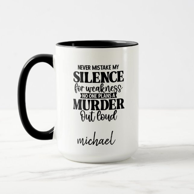 Taza Gracioso asesinato de Silence Mug (Izquierda)
