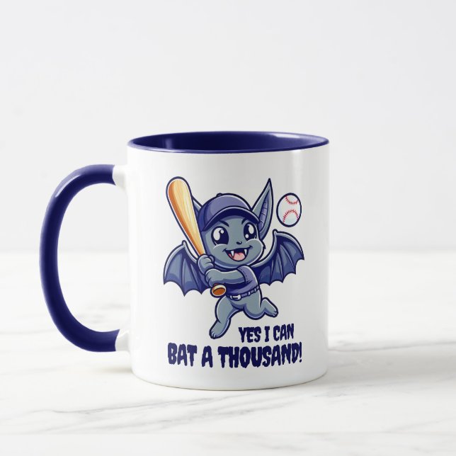 Taza Gracioso Bat Cute Sí Puedo Bat a Mil! (Izquierda)