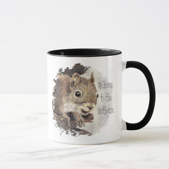 Taza Gracioso, bienvenido al Nuthouse, Squirrel, Animal (Derecha)