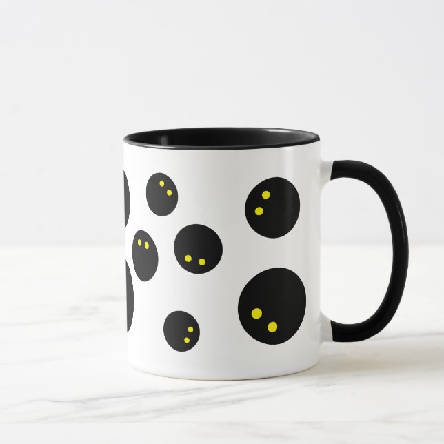 Taza Gracioso bola de squash imprimir café barba regalo (Derecha)