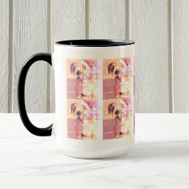 Taza Gracioso Bulldog inglés con barniz amarillo rosado