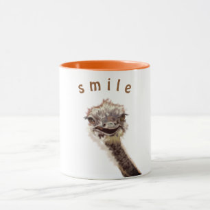 Taza Gracioso café de avestruz sonríe - texto Personali