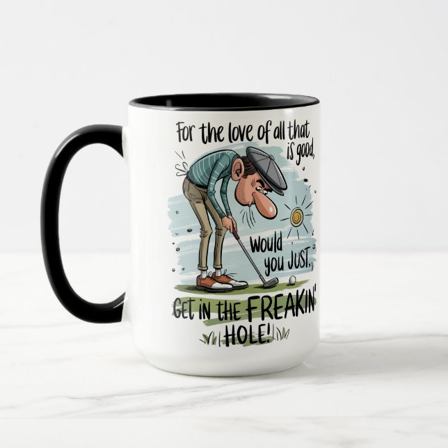 Taza Gracioso café de golfer Mug entrar en el Hole Dad  (Izquierda)