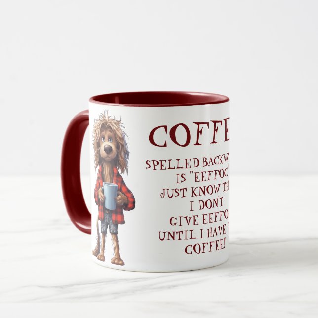 Taza Gracioso café de perro con dibujos animados al rev (Anverso izquierdo)
