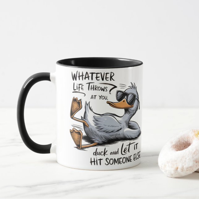 Taza Gracioso café Mug - Lo que sea que la vida te arro (Con donut)