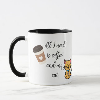 Taza Gracioso café y gato cerámico