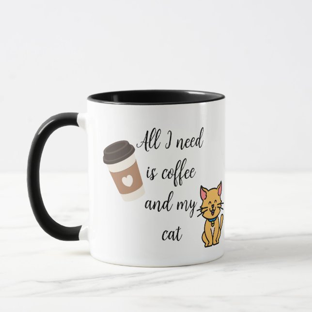 Taza Gracioso café y gato cerámico (Izquierda)