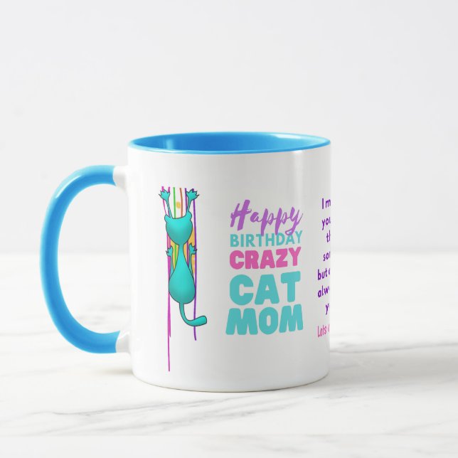 Taza Gracioso CAT MOM Cumpleaños De MARIDO A ESPOSA (Izquierda)
