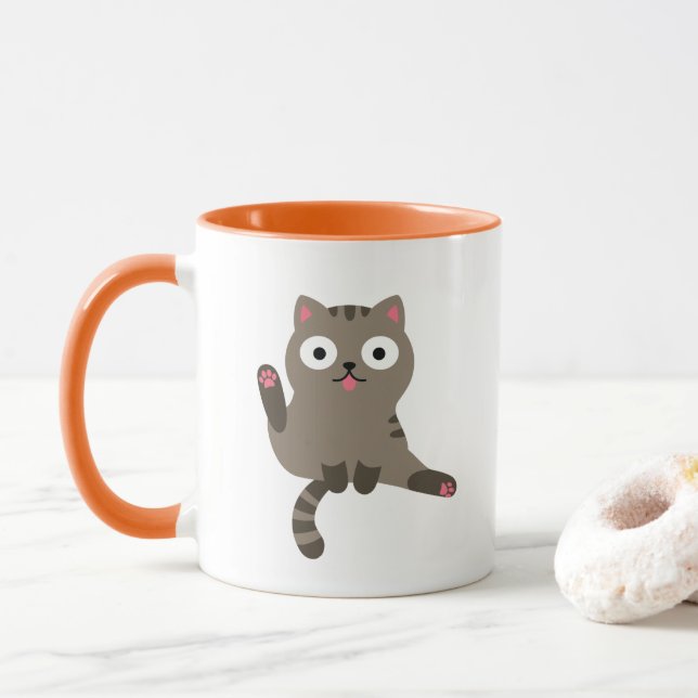 Taza Gracioso Cat Mug (Con donut)
