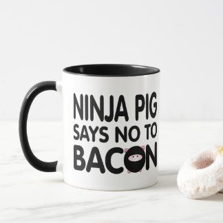Taza Gracioso cerdo Ninja dice no a Bacon