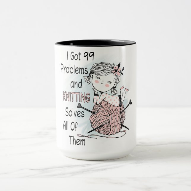 Taza Gracioso Chica Cute Knitus Yarn (Centro)