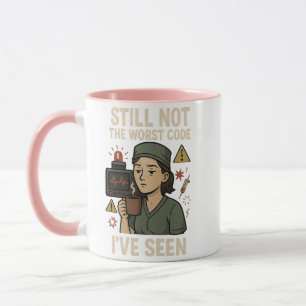 Taza Gracioso Código de Enfermería Azul Mug - Enfermera