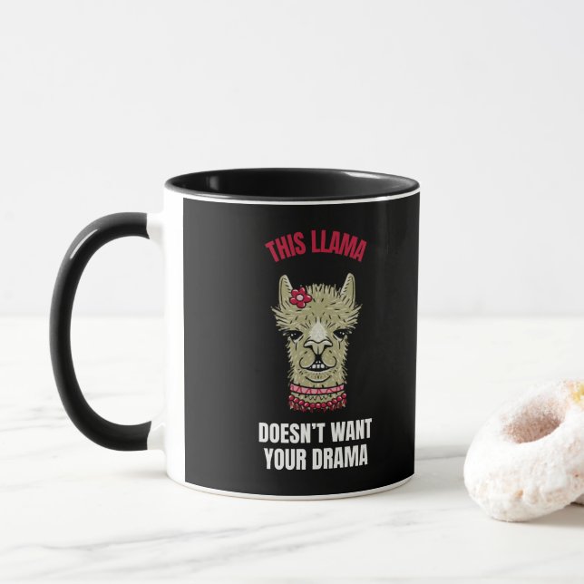 Taza Gracioso Con Cita Y Lama (Con donut)