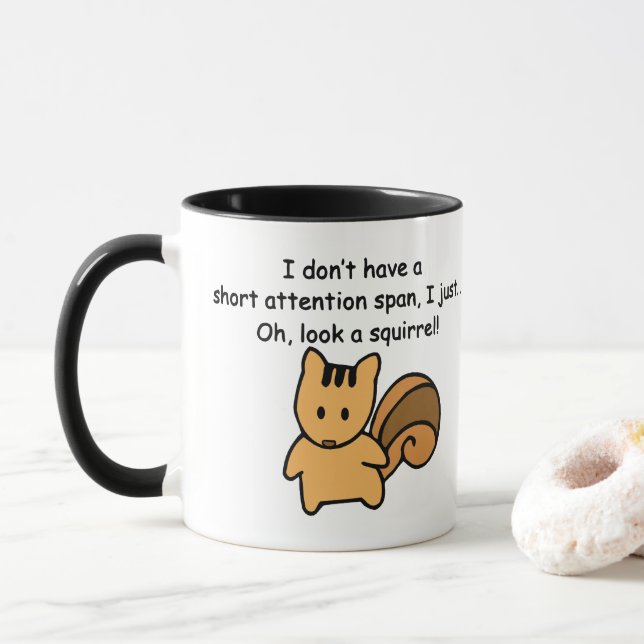 Taza Gracioso Espectro De Atención Corta (Con donut)