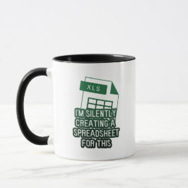 Taza Gracioso Excel Verde Creación silenciosa de hoja d