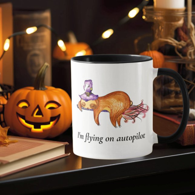 Taza Gracioso Flying Sloth Witch Mug (Subido por el creador)