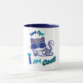 Taza Gracioso gato con gafas de sol Soy Guay