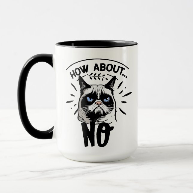 Taza Gracioso Gato Mug, Gracioso Regalo de Gato "No Sig (Izquierda)