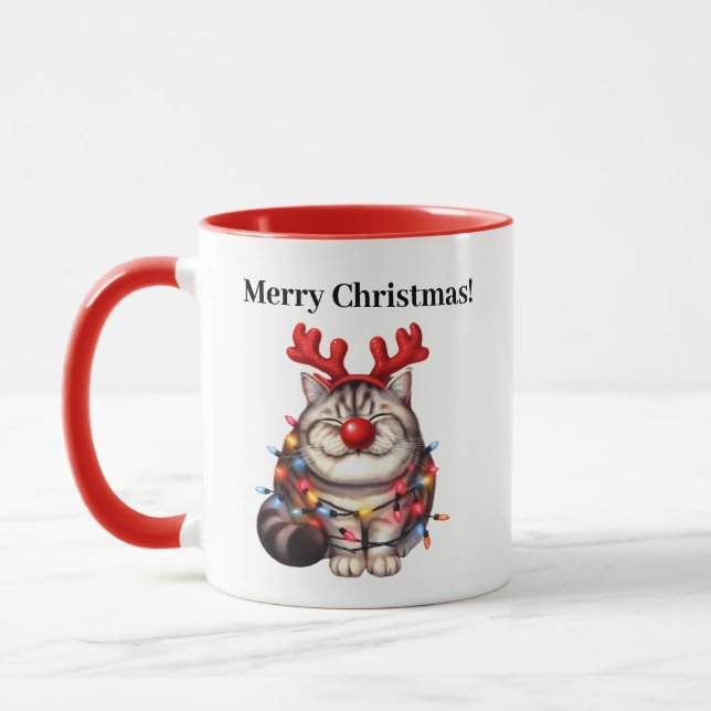 Taza Gracioso gato Navidades Mug (Izquierda)