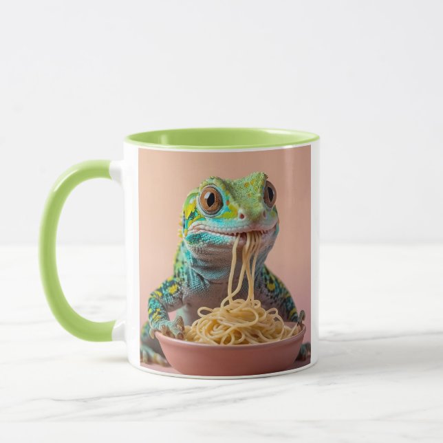 Taza Gracioso Gecko comiendo Spaghetti (Izquierda)